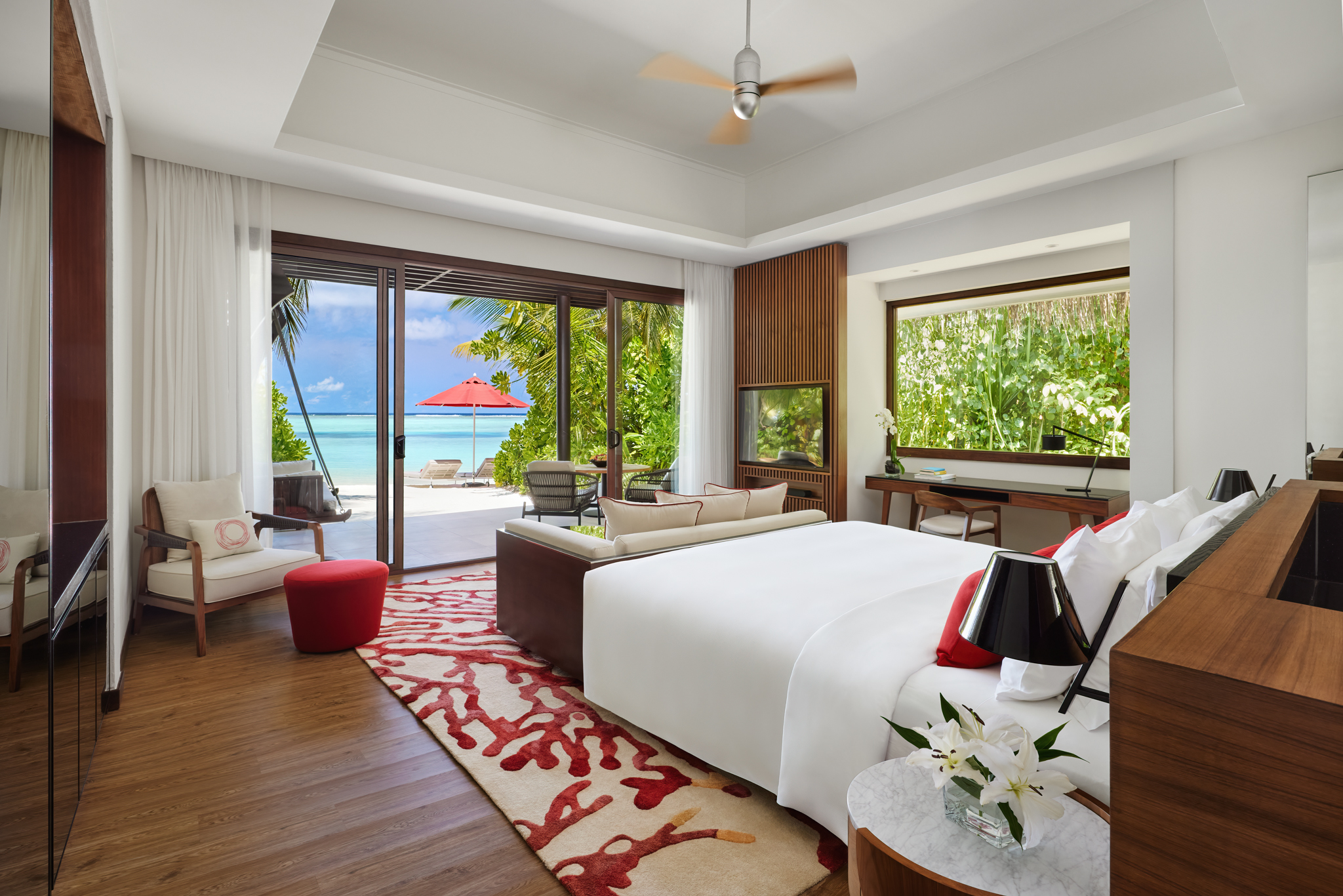 Niyama Private Islands - Deluxe Beach Villa Interior Escape.