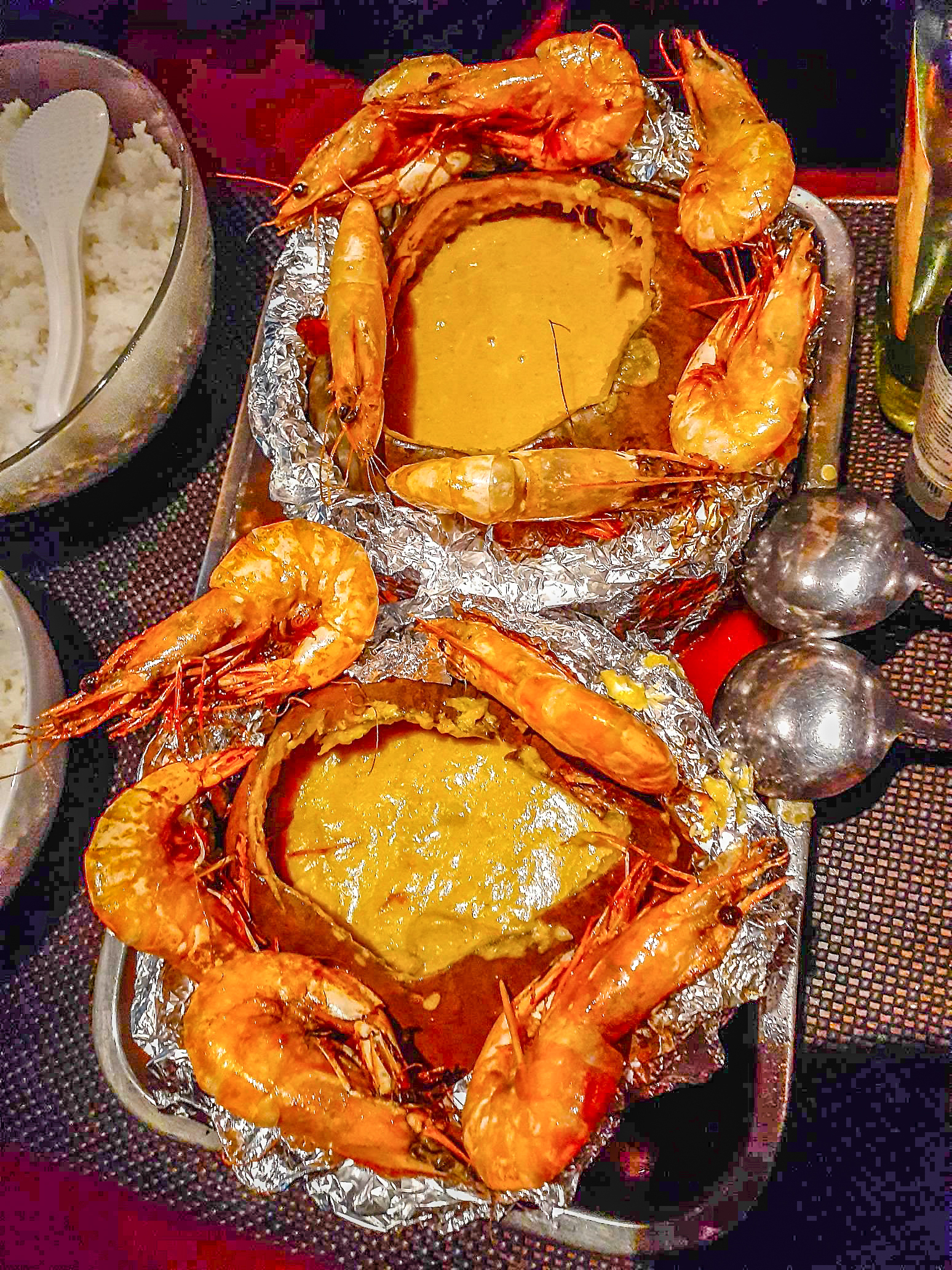 Raja Ombak - Prawns on pumpkin et Coconut Milk